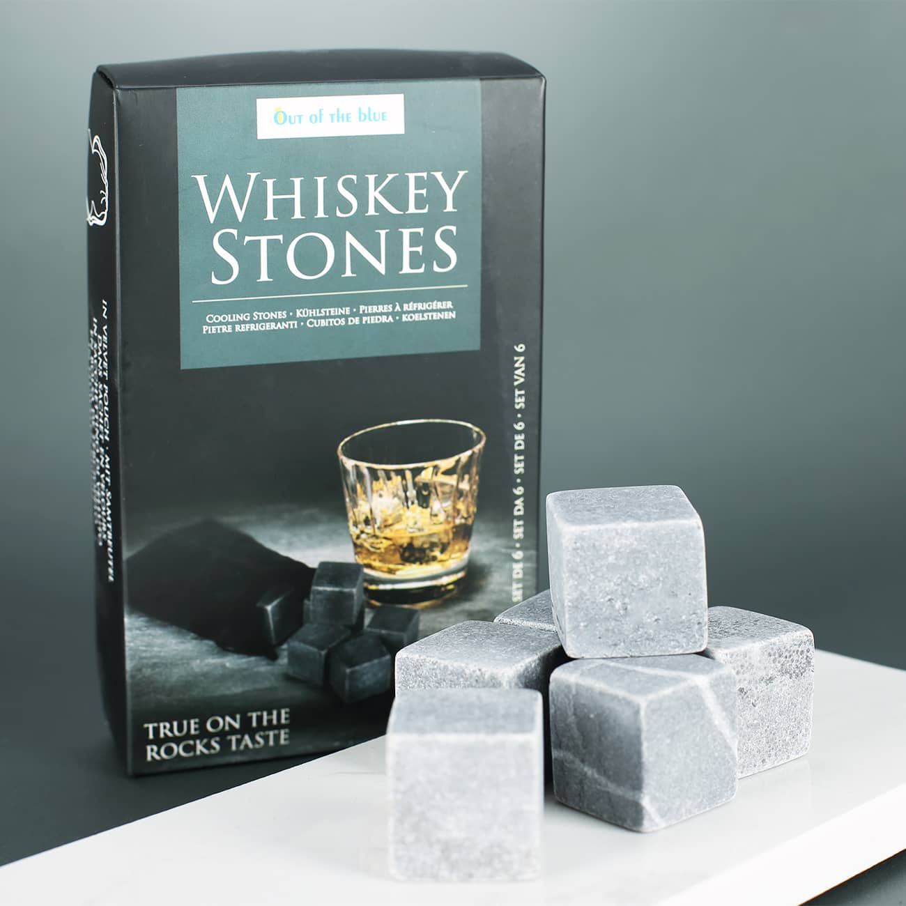 Whiskeysteine im Samtbeutel