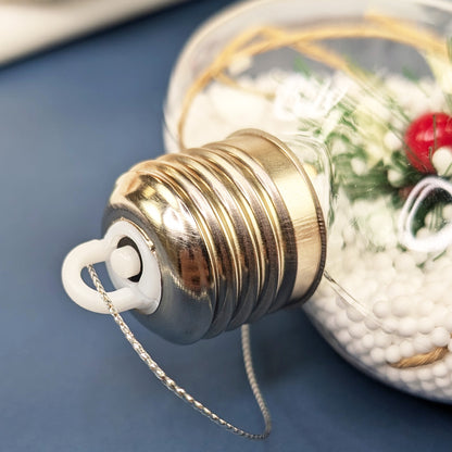 LED Weihnachtskugeln mit Schnee und Zweig in 3 Formen