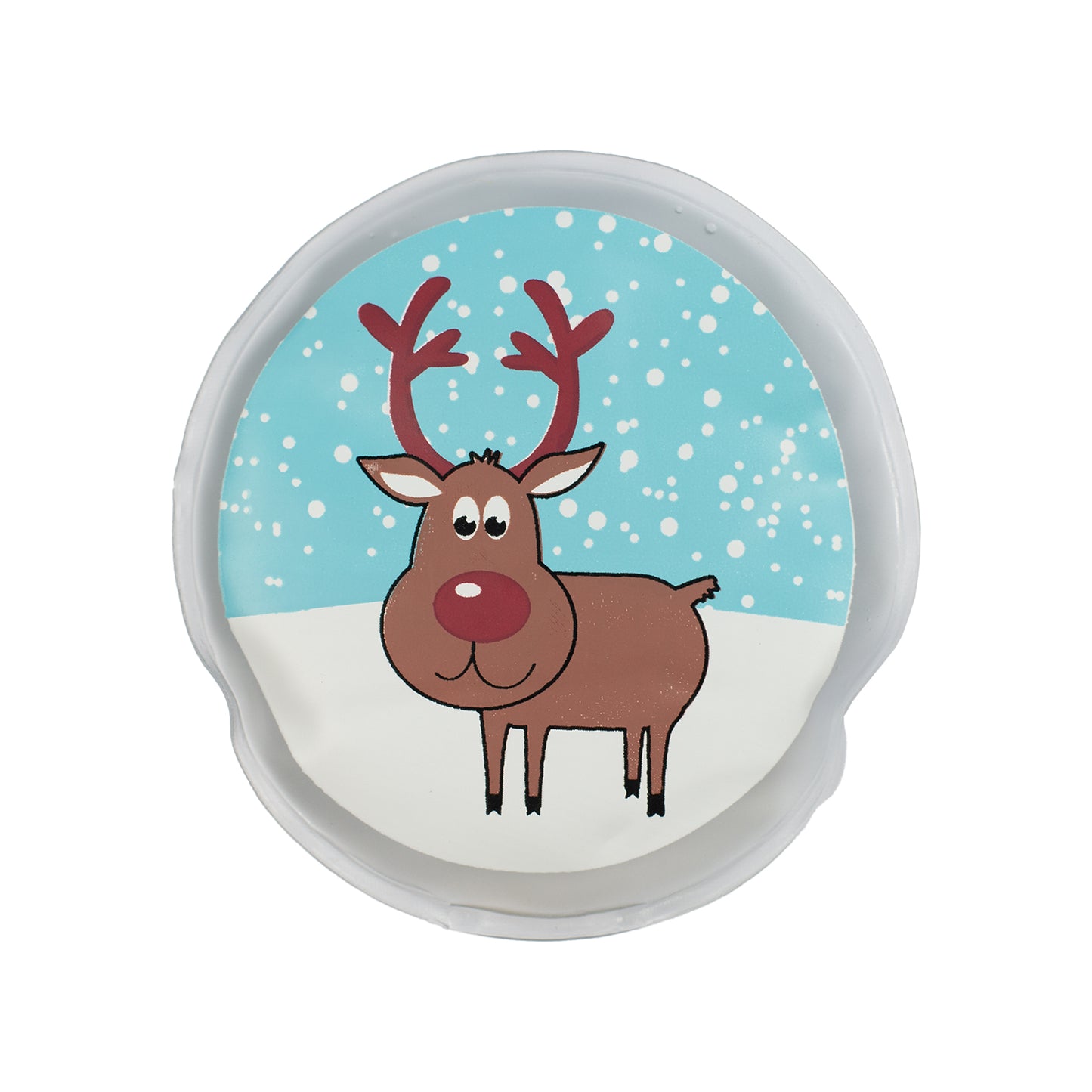 Freigestelltes Produktbild Rentier-Handwärmer auf weißem Hintergrund