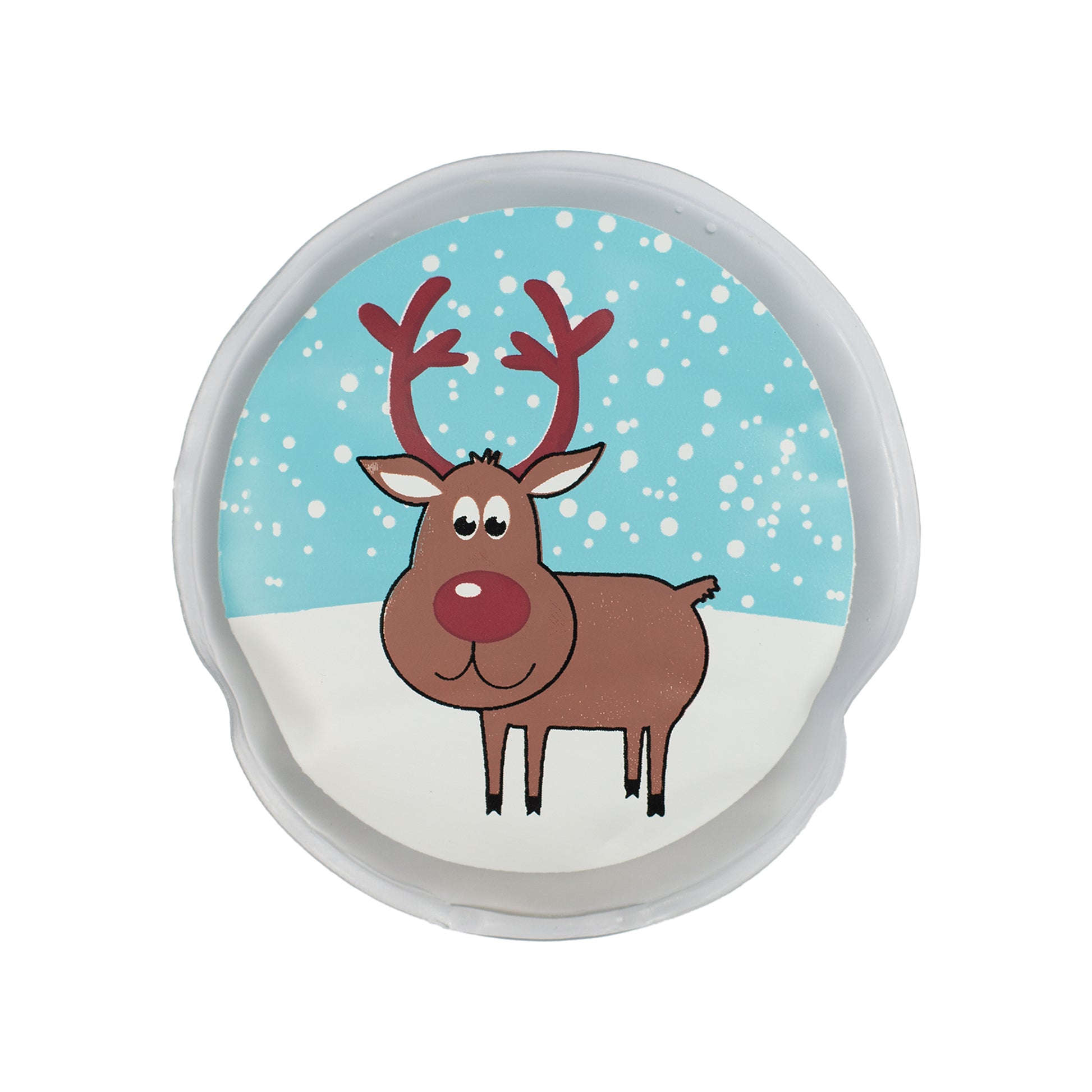 Freigestelltes Produktbild Rentier-Handwärmer auf weißem Hintergrund