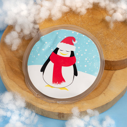Handwärmer mit Pinguinmotiv und Schnee-Deko