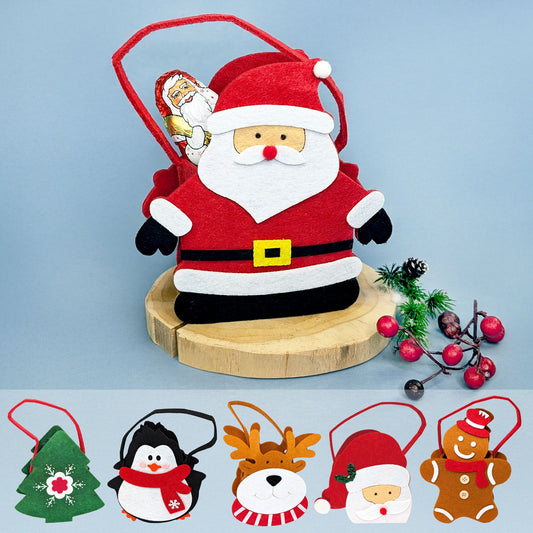 Weihnachts-Geschenktüte aus Filz mit 6 Motiven zur Auswahl