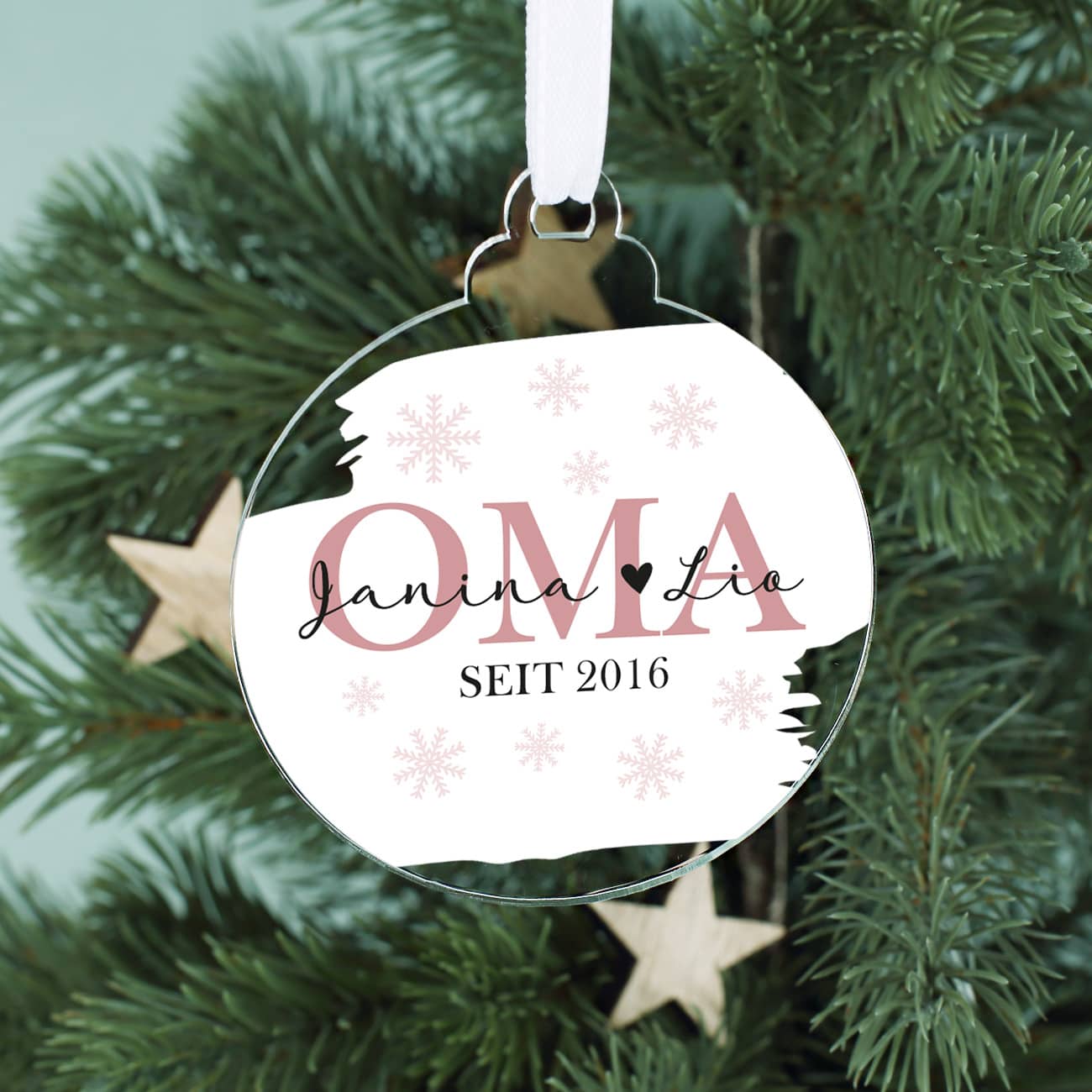 Weihnachtsschmuck für Oma mit Personalisierung
