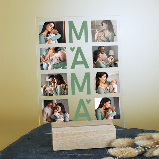 Personalisiertes Acrylbild mit 8 Fotos für Mama