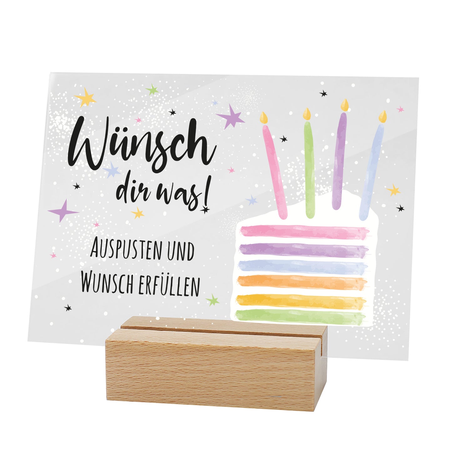 Personalisierbares Acrylschild zum Geburtstag | Perfekt als Geldgeschenk | Tortenmotiv