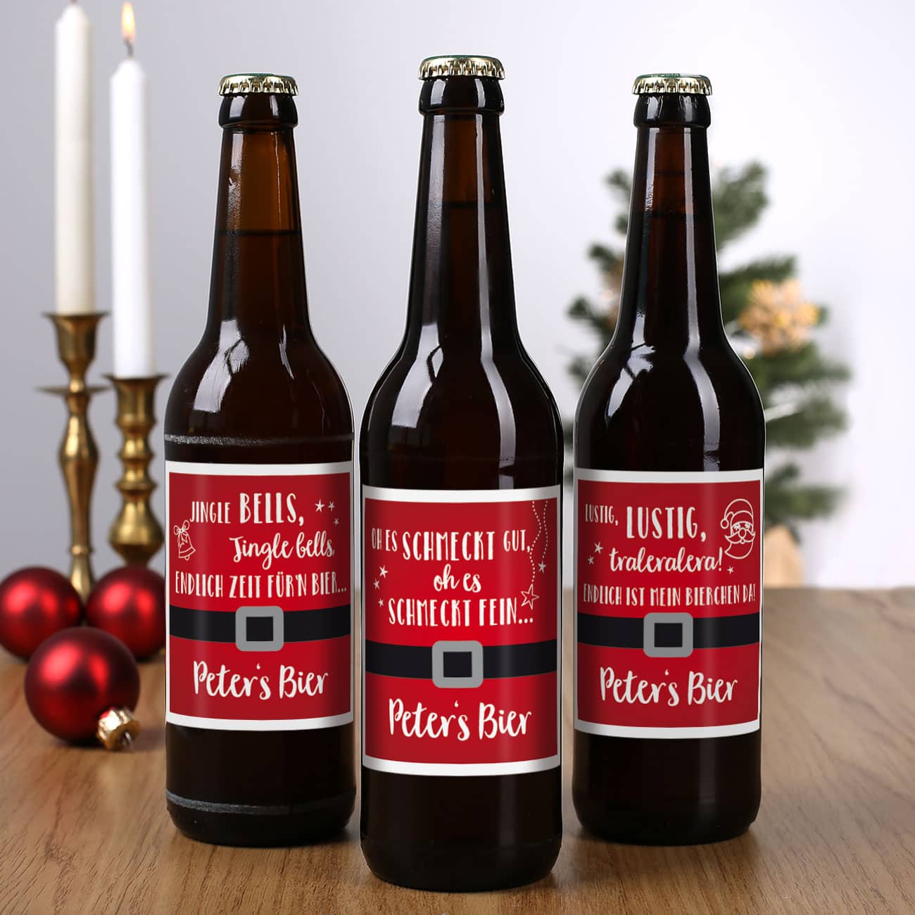 Bieraufkleber Weihnachten Lieder Wunschtext