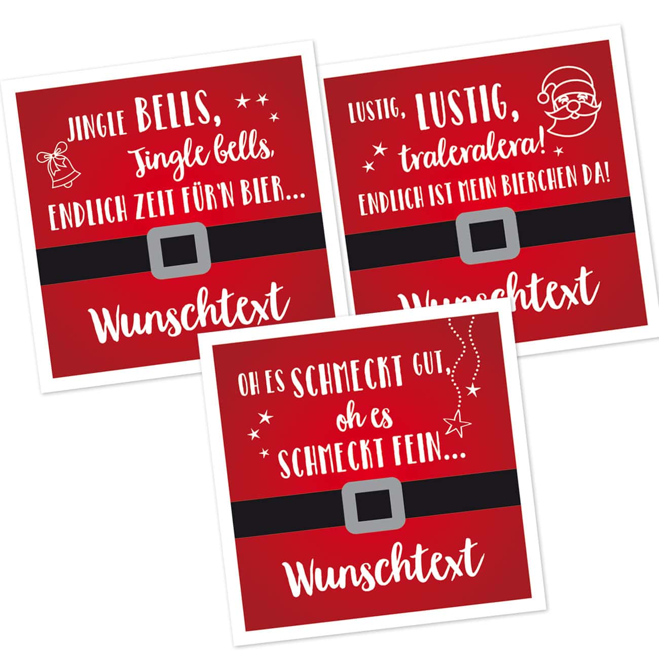 Bieraufkleber Weihnachten Lieder Wunschtext