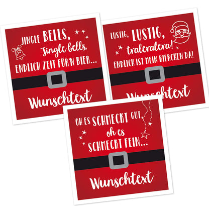 Bieraufkleber Weihnachten Lieder Wunschtext