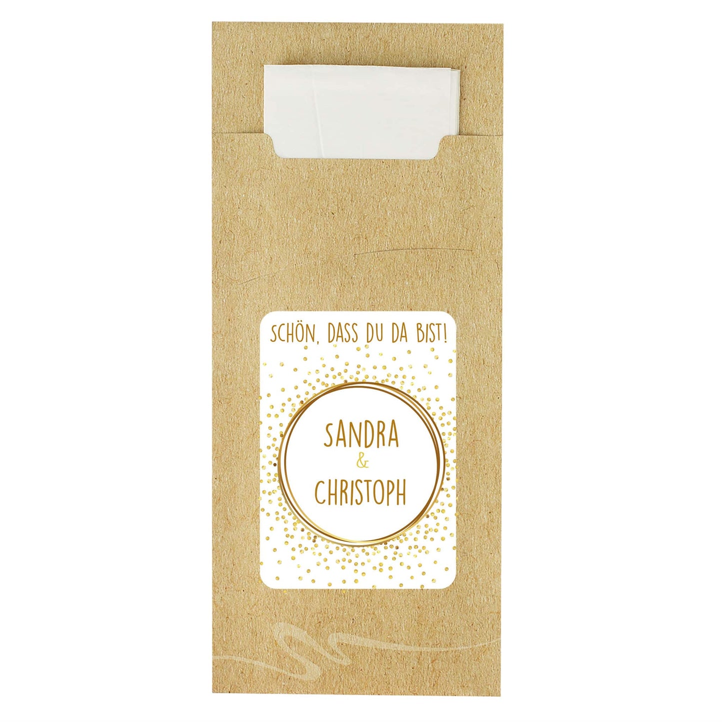 Serviettenset zur Hochzeit auf neutralem Hintergrund