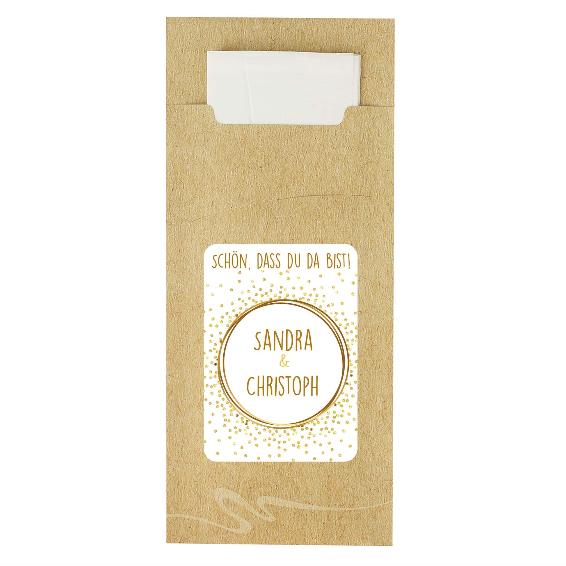 Serviettenset zur Hochzeit auf neutralem Hintergrund