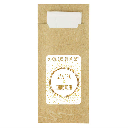 Serviettenset zur Hochzeit auf neutralem Hintergrund