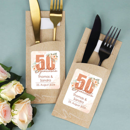 Bestecktüte mit Platzierungsvorschlag zu 50 Jahren Ehe