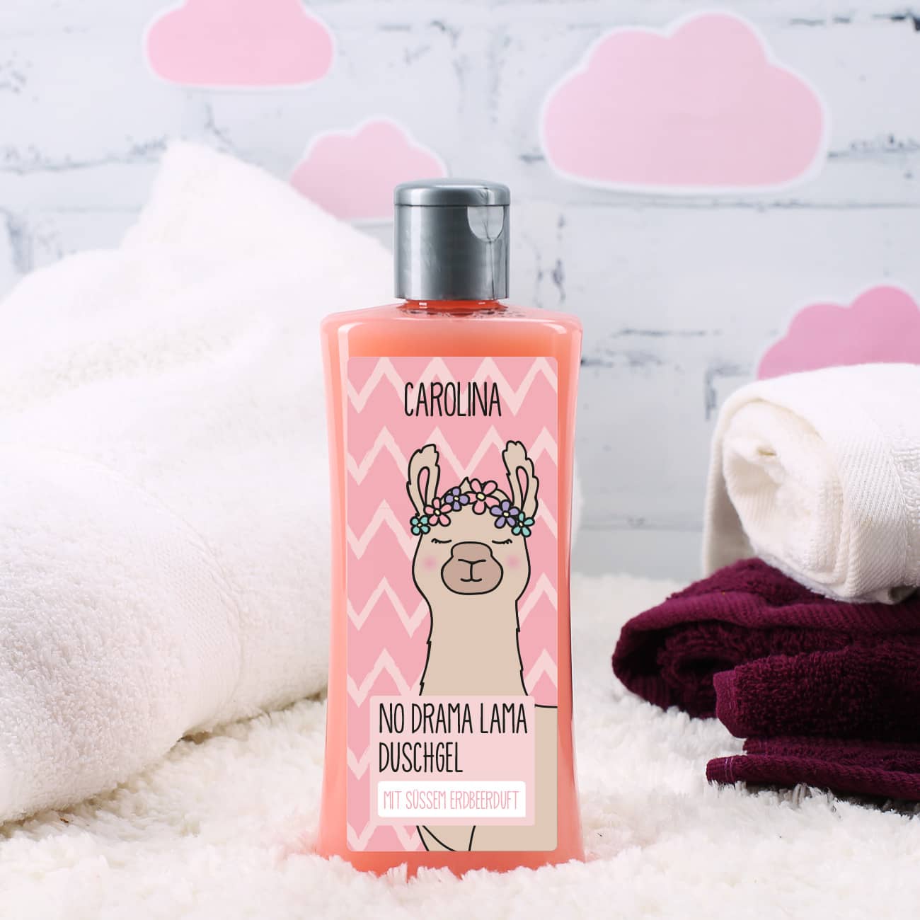 Lama-Duschgel mit Ihrem Namen
