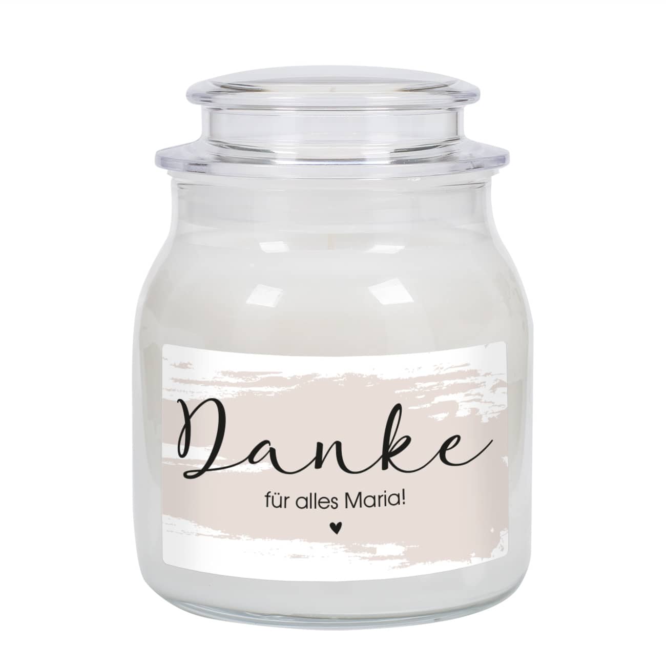 Danke - Duftkerze im Glas mit Ihrem Wunschtext
