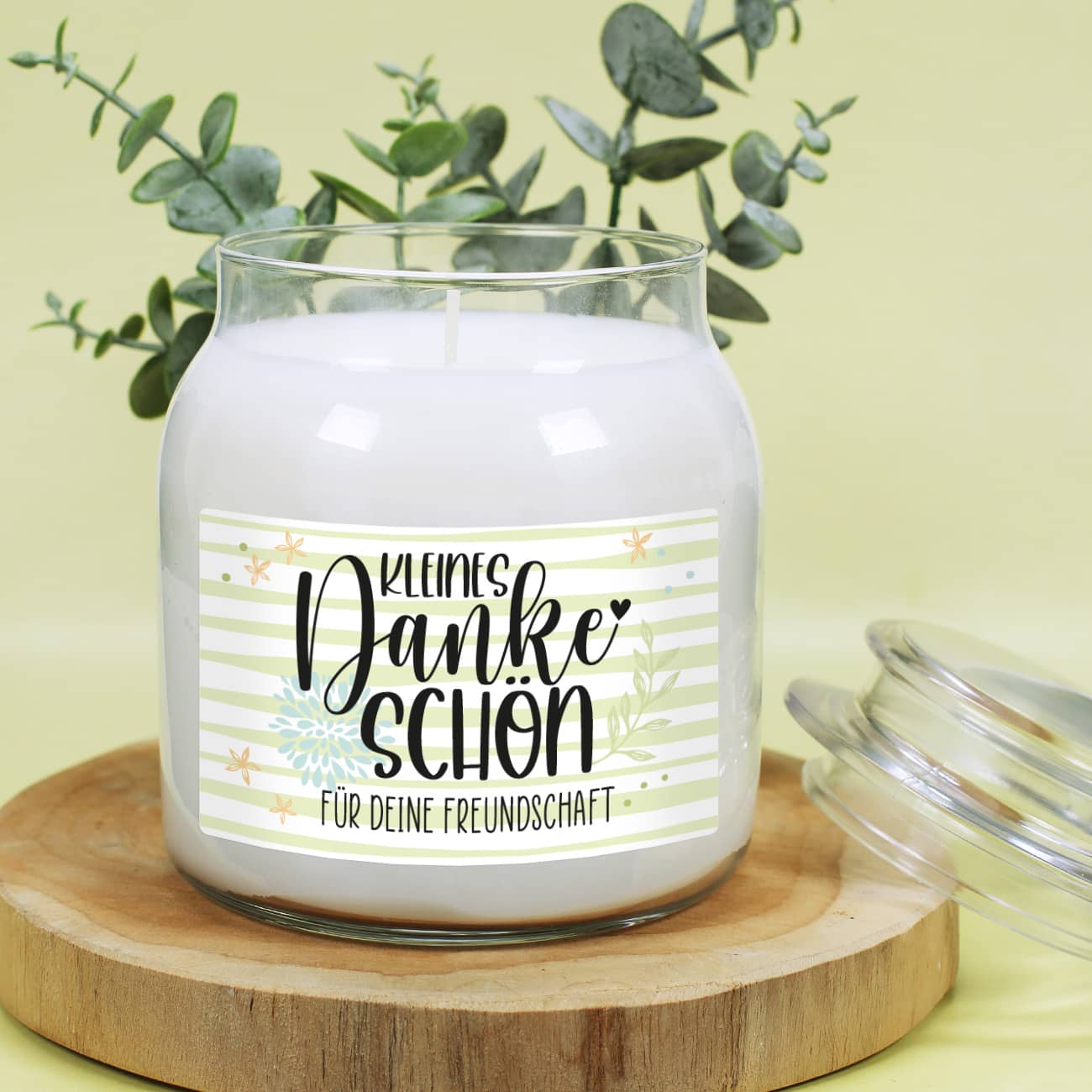 Kleines Dankeschön - Duftkerze mit Ihrem Wunschtext