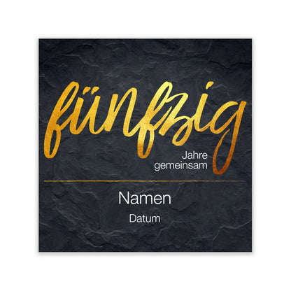 Mit Namen und Datum bedruckt