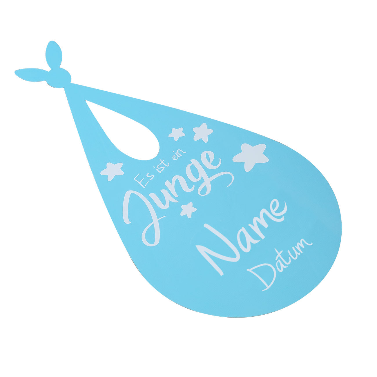 XL Fußbodenaufkleber 30x57cm zur Geburt - Es ist ein Junge - mit Name und Datum