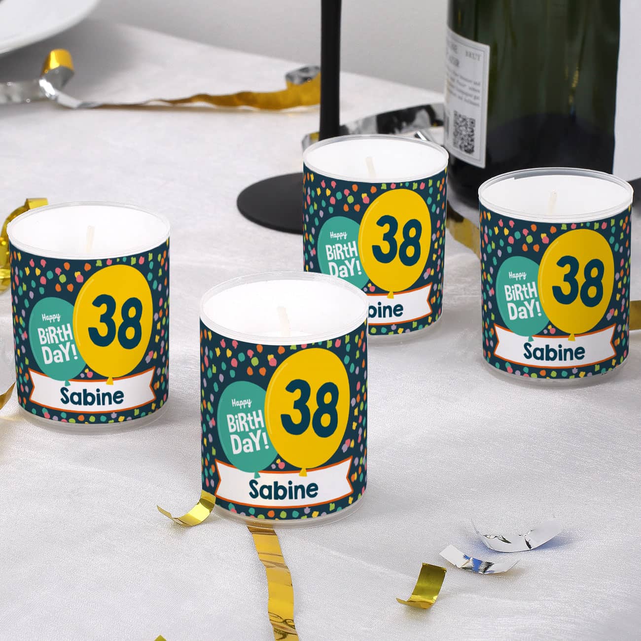 Tischdekoration zum Geburtstag - 4er Set