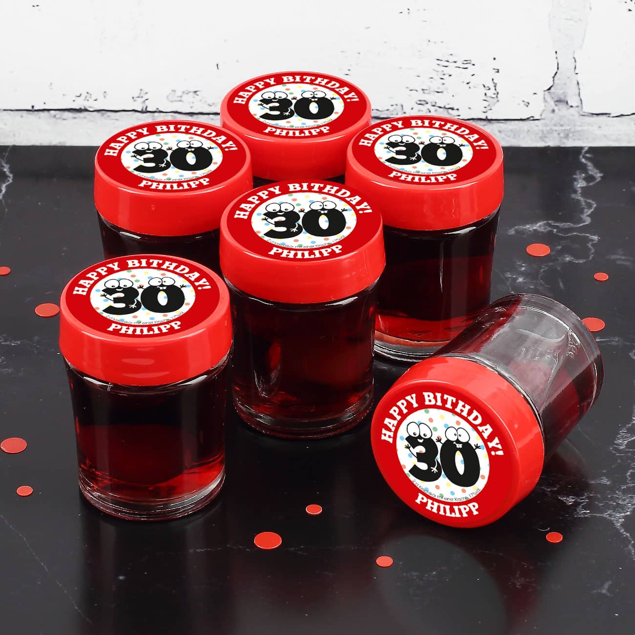 Kirsch-Schnaps zum 30. Geburtstag im 6er Set