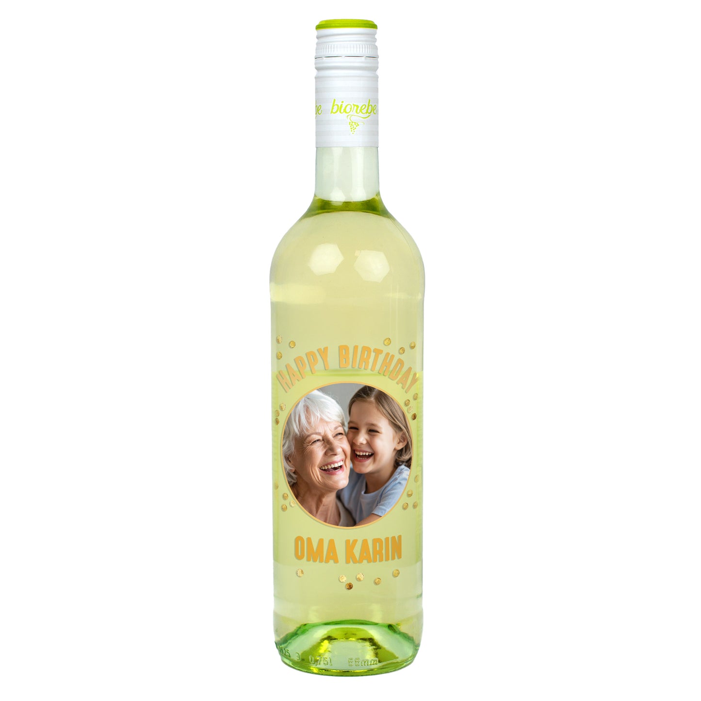 Personalisierter Biorebe Wein zum Geburtstag mit Foto & Name | Happy Birthday