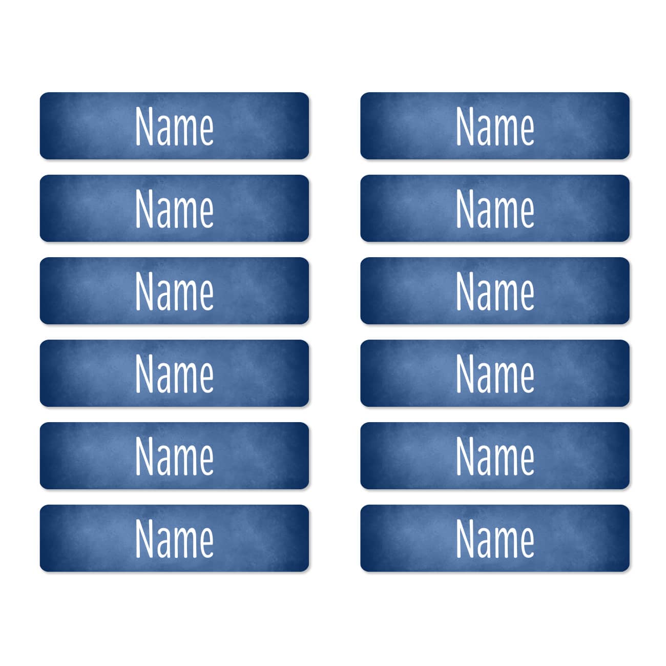 Namensaufkleber Dunkelblau