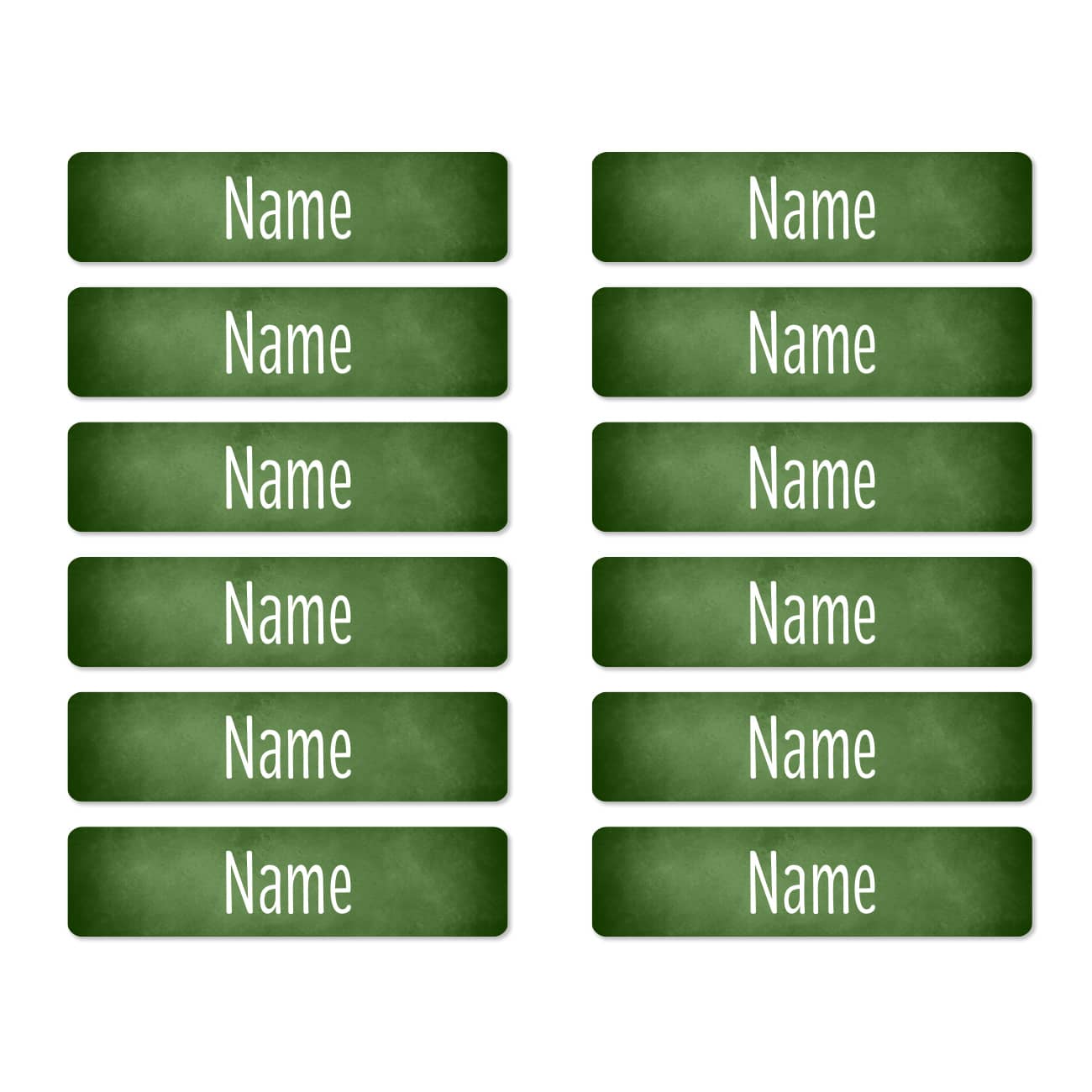 Namensaufkleber Dunkelgrün