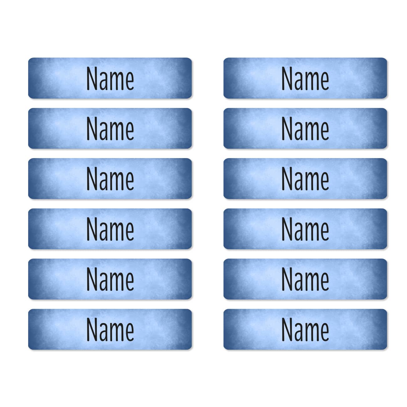 Namensaufkleber Hellblau