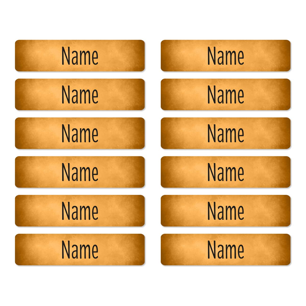 Namensaufkleber Orange