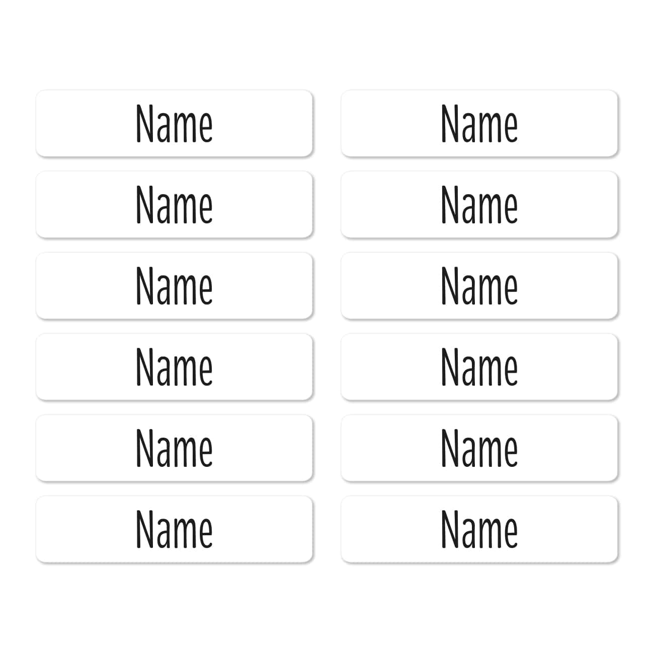 Namensaufkleber Weiss