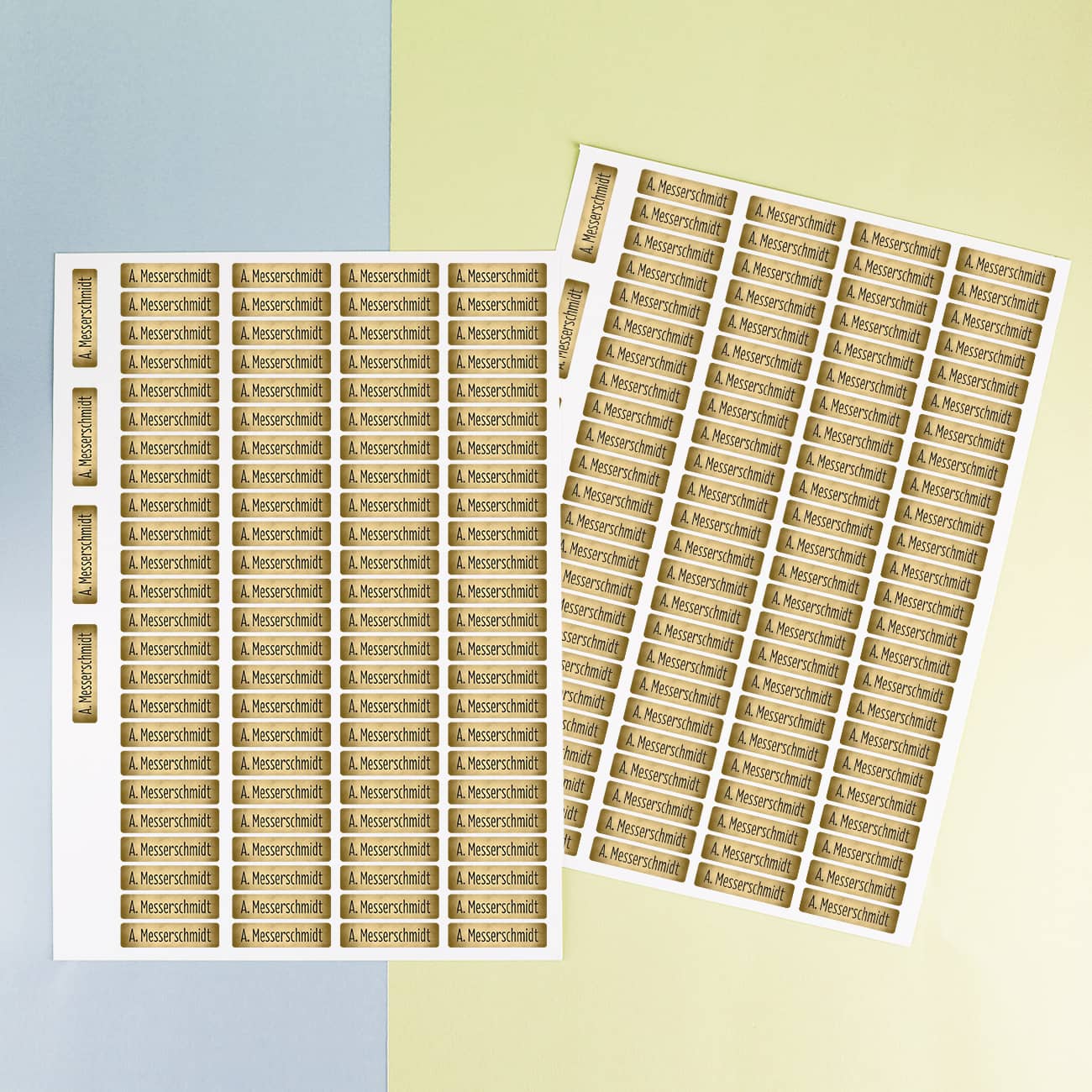 2 Bögen mit insgesamt 200 Namensaufkleber - Sand