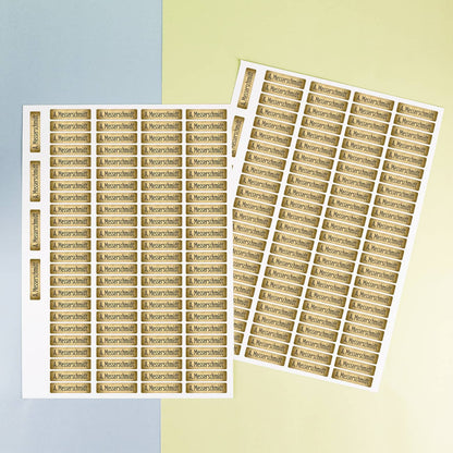 2 Bögen mit insgesamt 200 Namensaufkleber - Sand