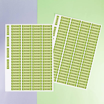 2 Bögen mit insgesamt 200 Namensaufkleber - Hellgrün