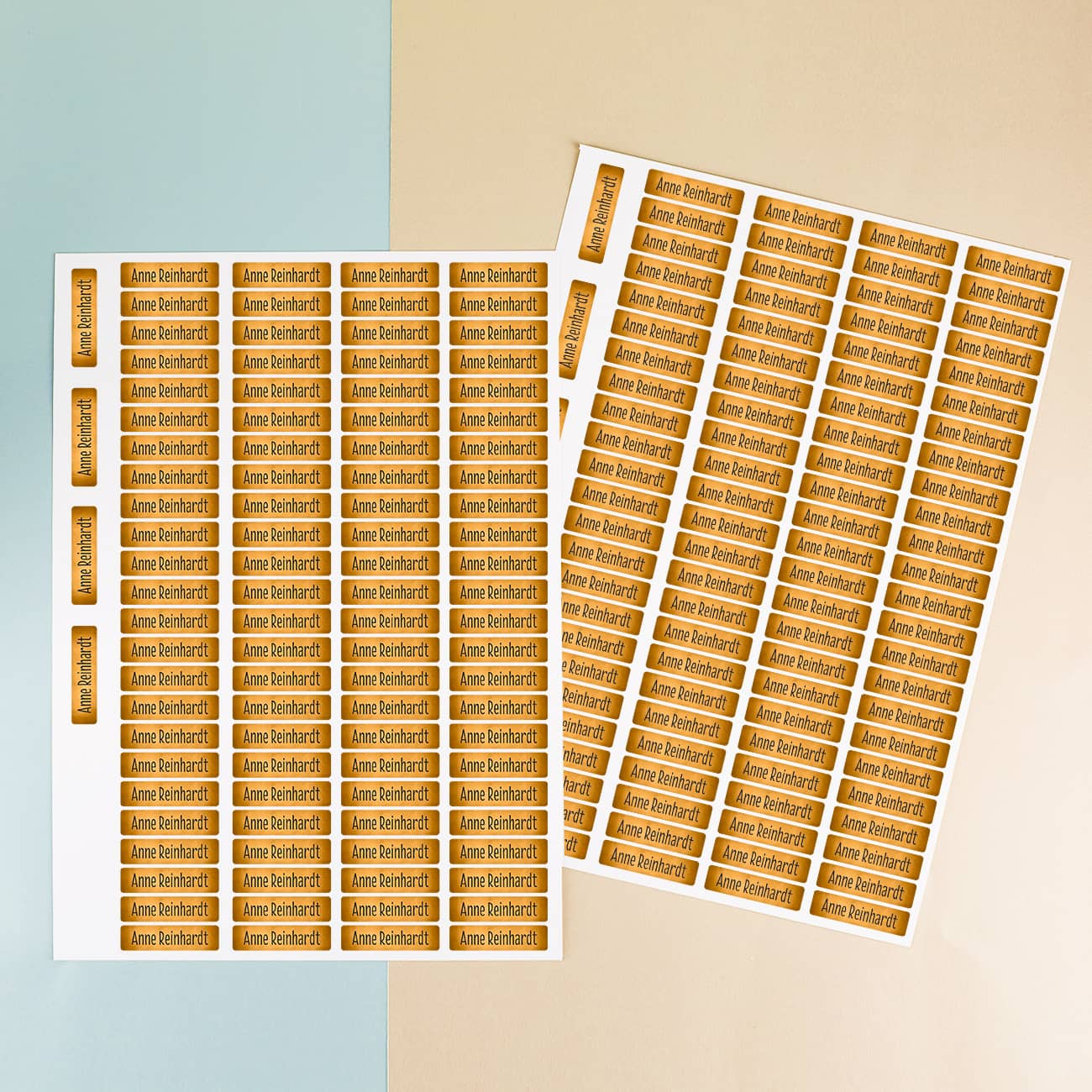 2 Bögen mit insgesamt 200 Namensaufkleber - Orange