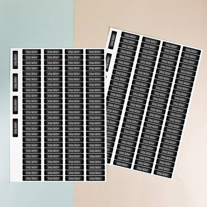 2 Bögen mit insgesamt 200 Namensaufkleber - Schwarz