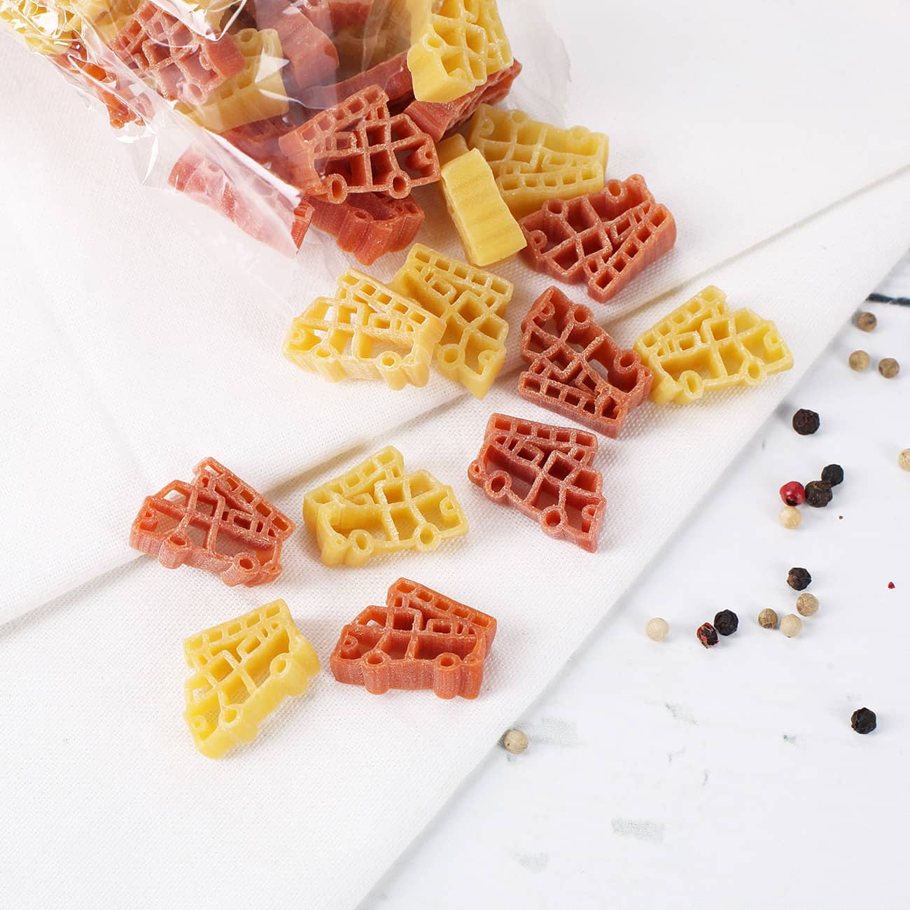 Feuerwehrnudeln mit personalisiertem Etikett mit Name