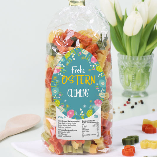 Osterhasen- Nudeln mit persönlichem Etikett