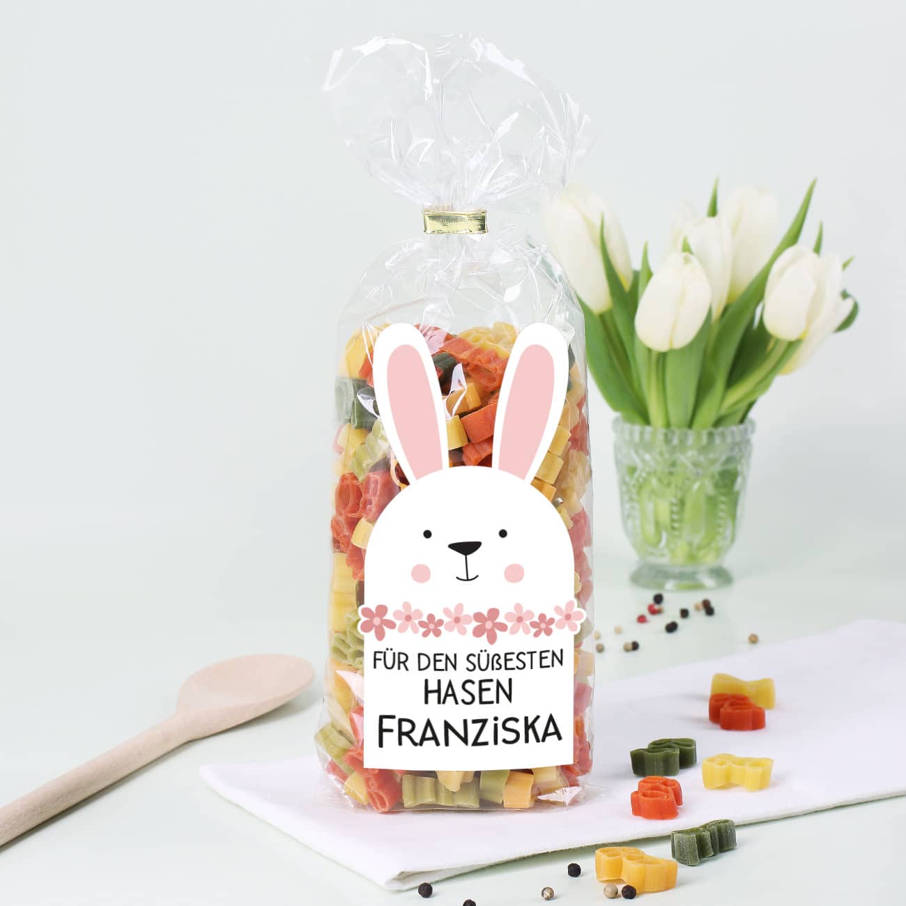 Hasennudeln zu Ostern mit Ihrem Wunschnamen