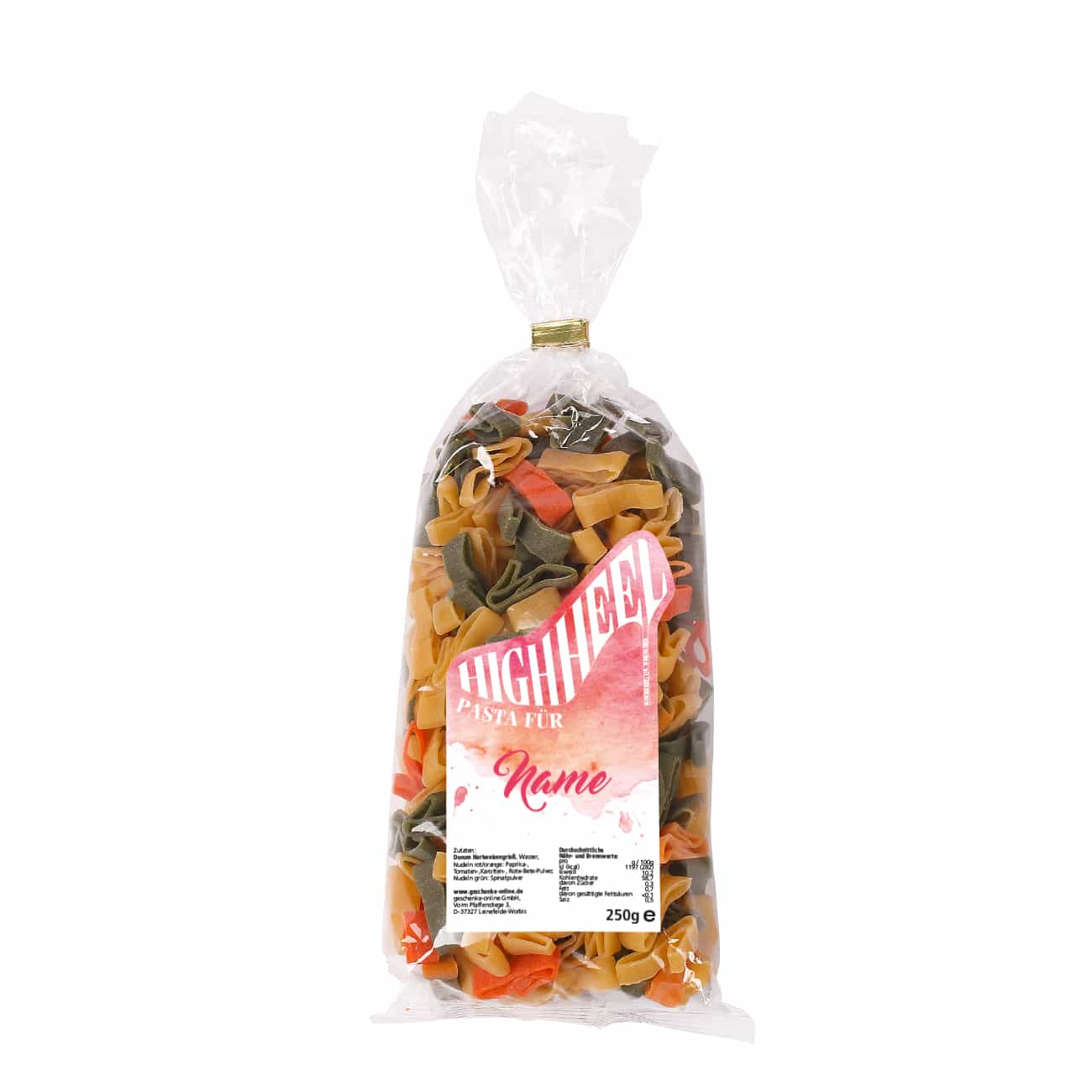 Nudeln "High Heels" mit Name