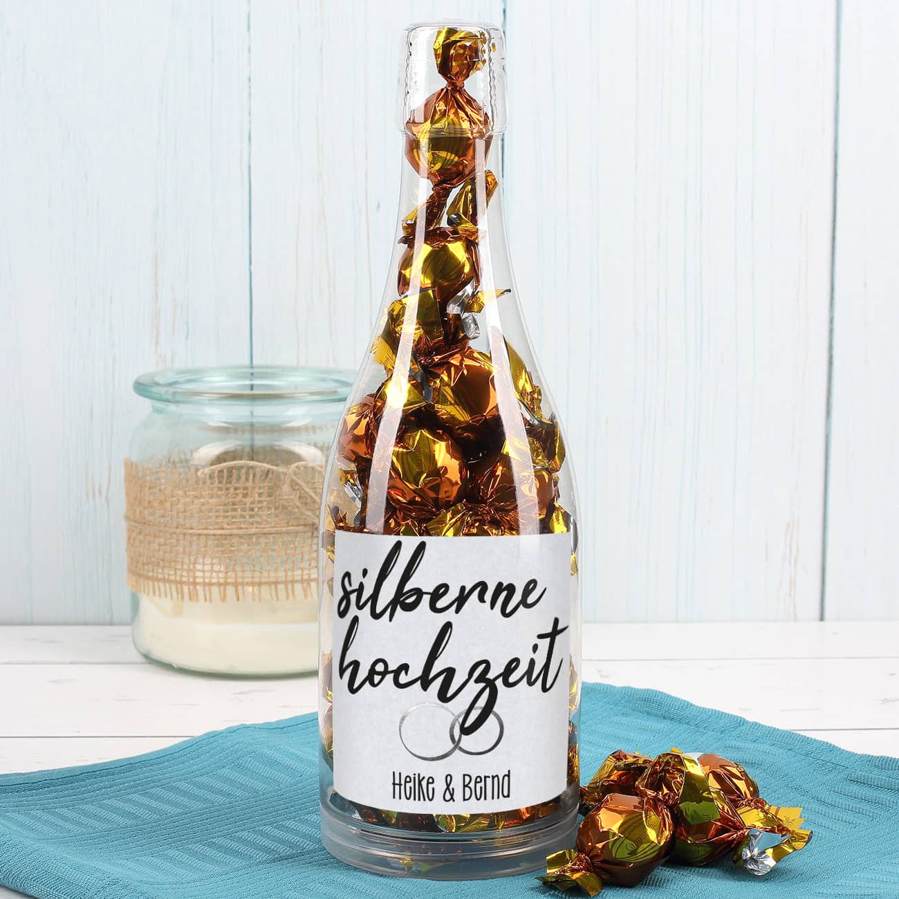 Pralinenflasche silberne Hochzeit