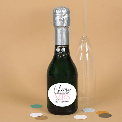 Personalisierte Mini-Sektflasche – „Cheers auf die zukünftige Mrs" mit Wunschname | Geldermann