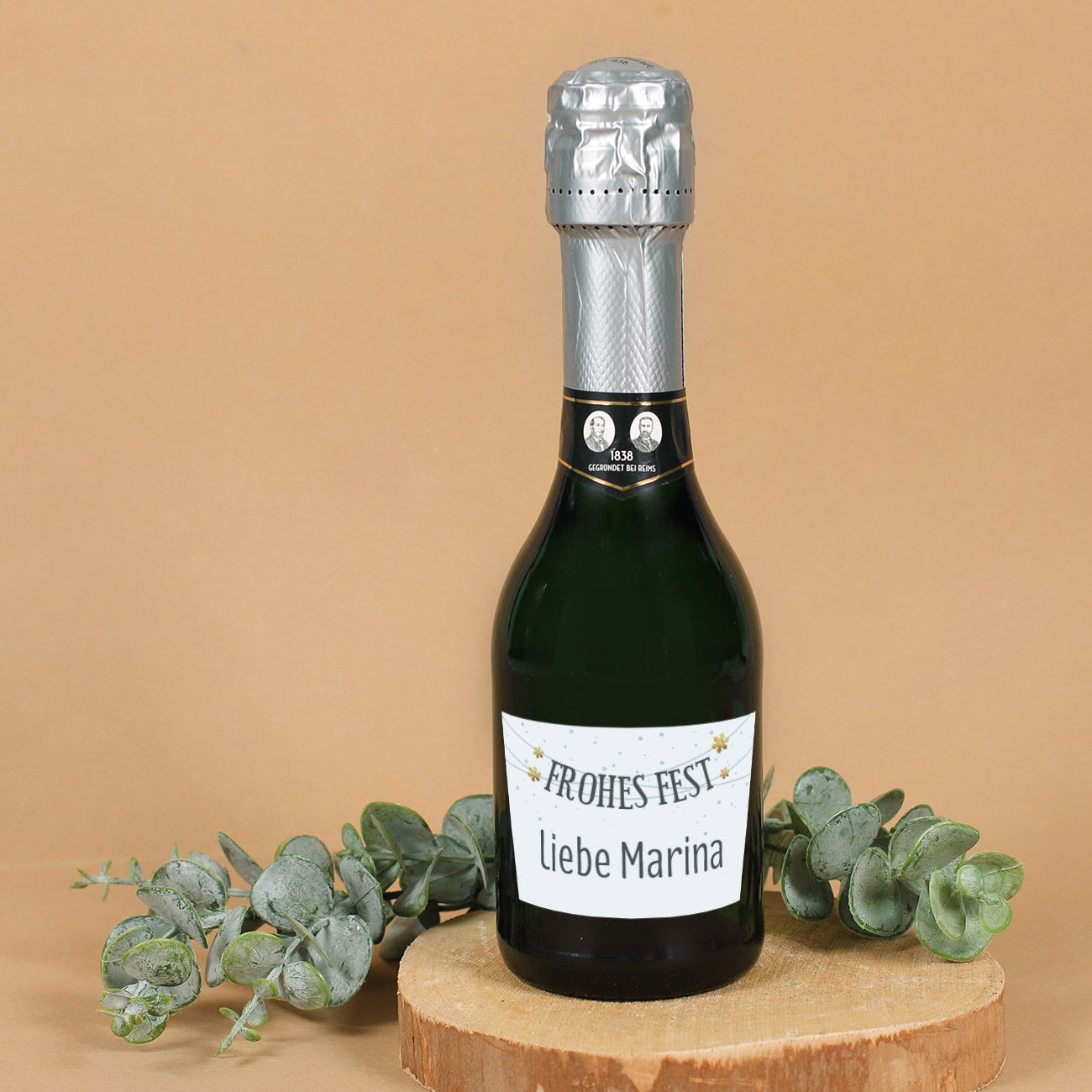 Kleiner Sekt mit persönlichem Etikett