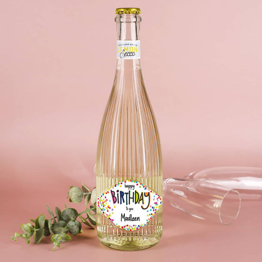 Fruchtsecco Lemon mit Aufschrift und Name nach Wunsch auf Etikett