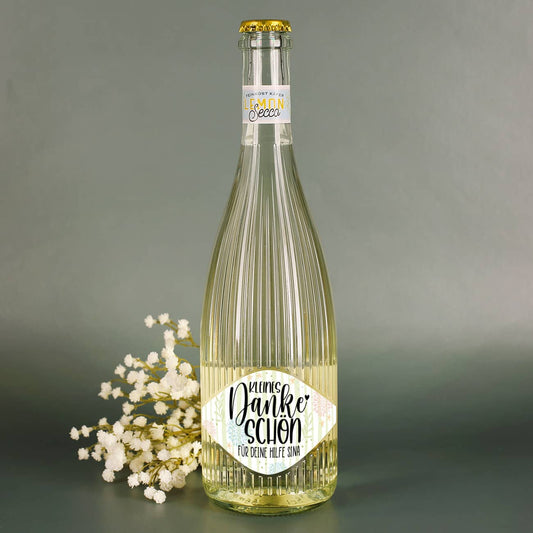 Fruchtsecco Lemon als Dankeschön mit Name personalisiert