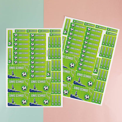 Fußball - Aufkleberset mit Name, in 3 Größen