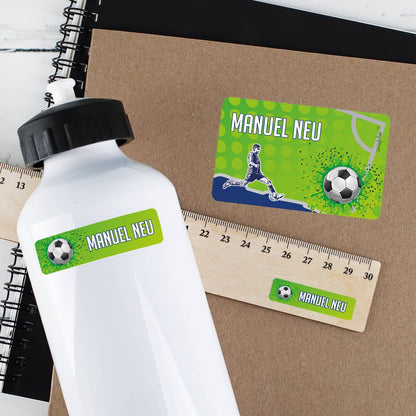 Fußball - Aufkleberset mit Name, in 3 Größen