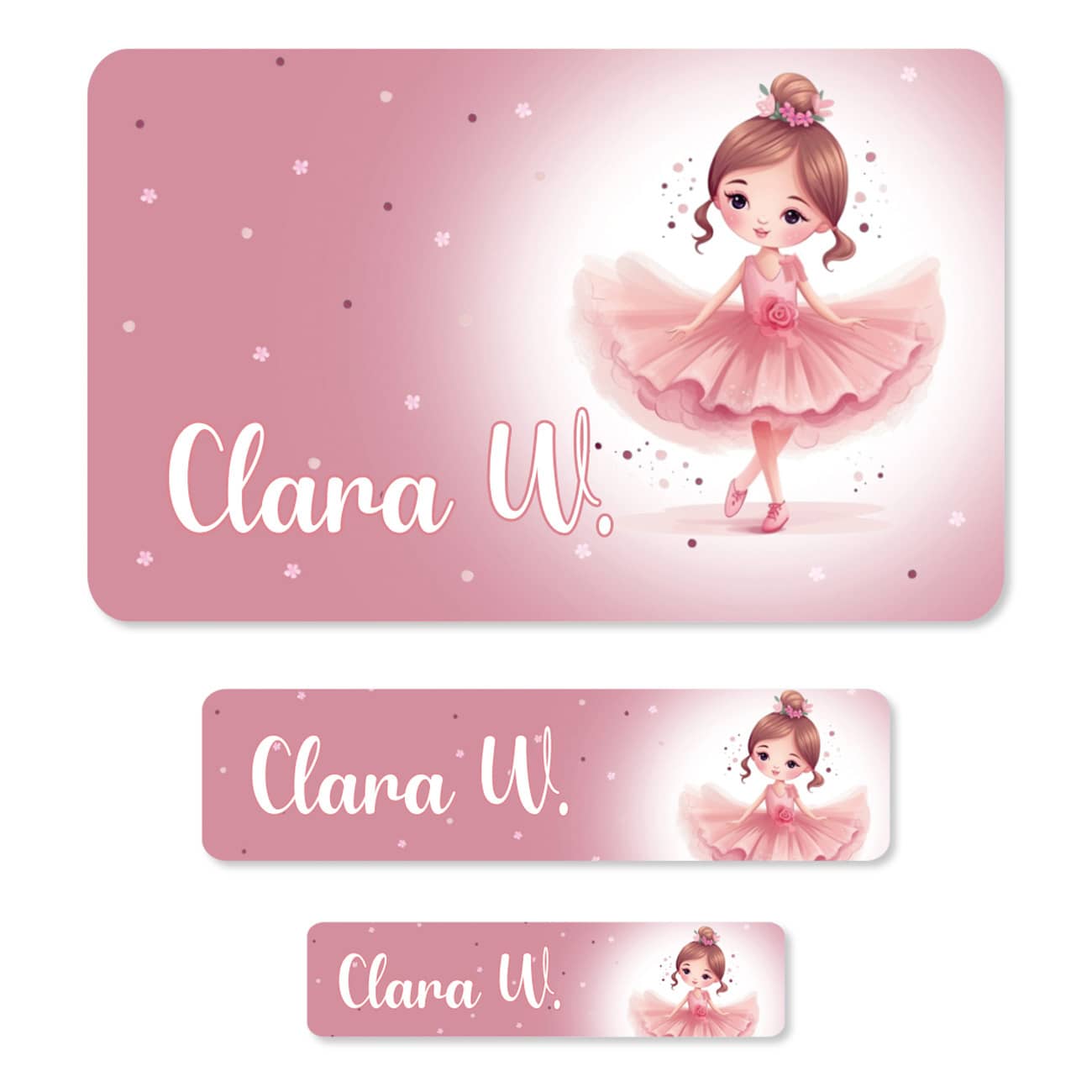 Ballerina-Aufkleber mit Name 
