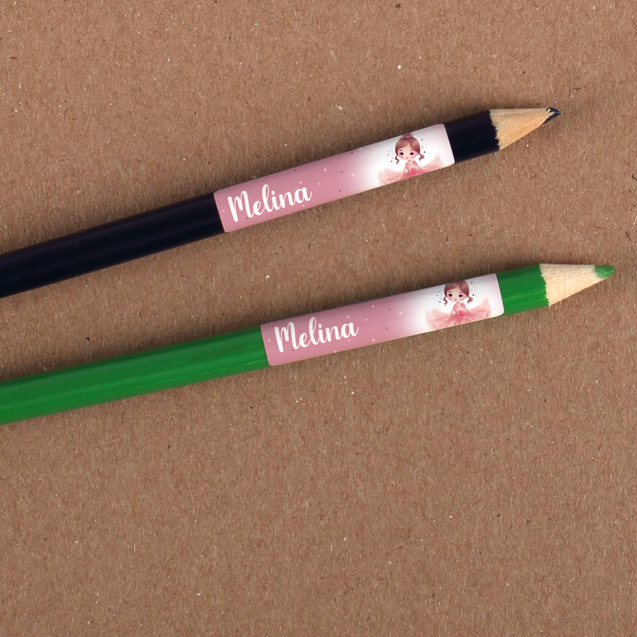 Ballerina-Sticker mit Name für Schulmaterial (100 Stück)