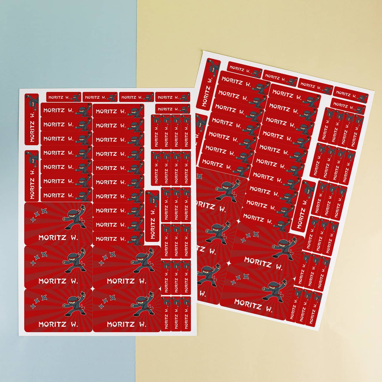 Schulaufkleber- Set mit Nina - Motiv und Name 