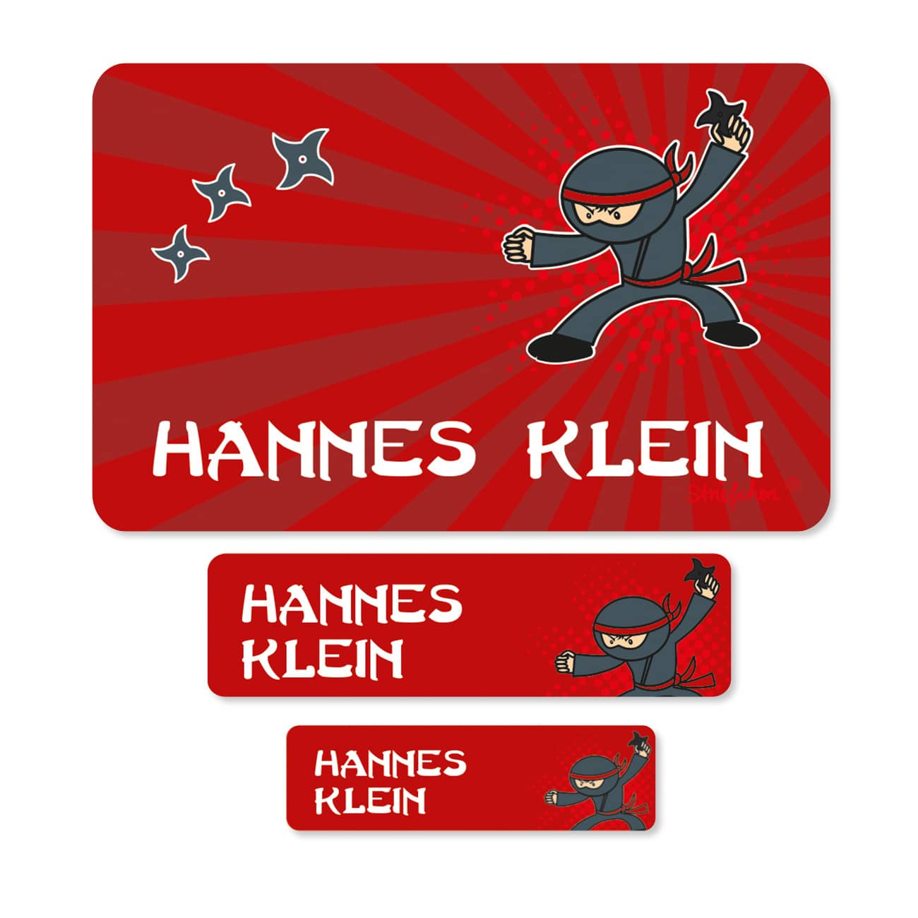 Schulaufkleber- Set mit Nina - Motiv und Name 