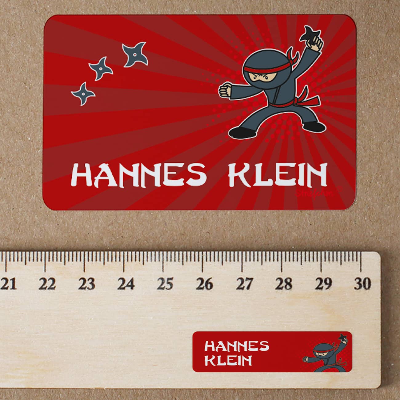 Schulaufkleber- Set mit Nina - Motiv und Name 